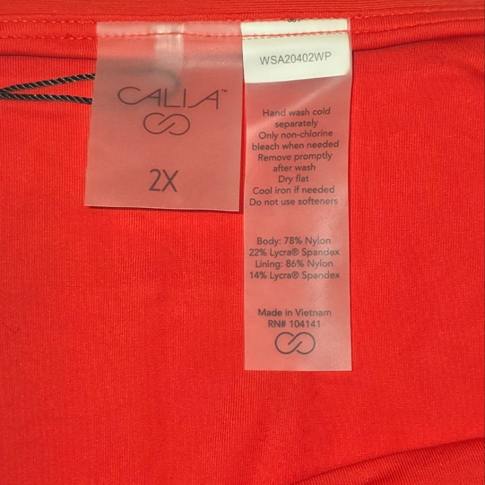 CALIA Adjustable Rise Ruched Vermillion Bikini Bottom - Picture 6 of 12